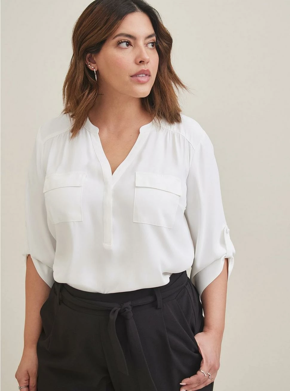 TORRID Harper Georgette Pullover 3/4 Sleeve Blouse