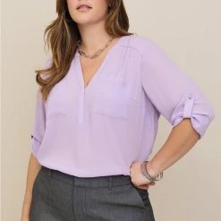 TORRID Harper Georgette Pullover 3/4 Sleeve Blouse