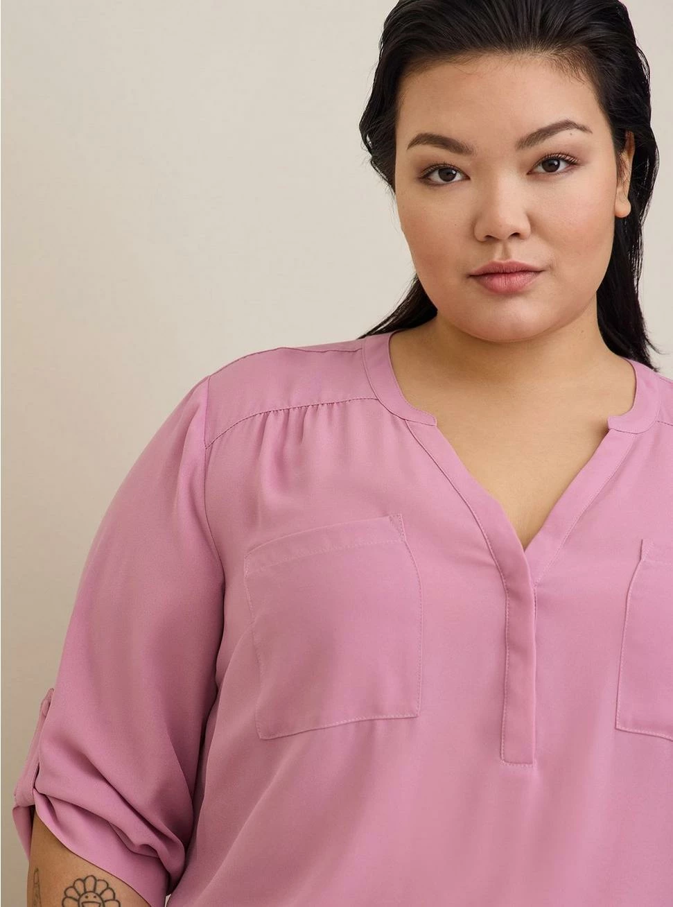 TORRID Harper Georgette Pullover 3/4 Sleeve Blouse - Image 4