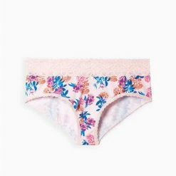 TORRID Cotton Mid-Rise Cheeky Lace Trim Panty