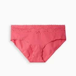 TORRID Cotton Mid-Rise Hipster Lace Trim Panty