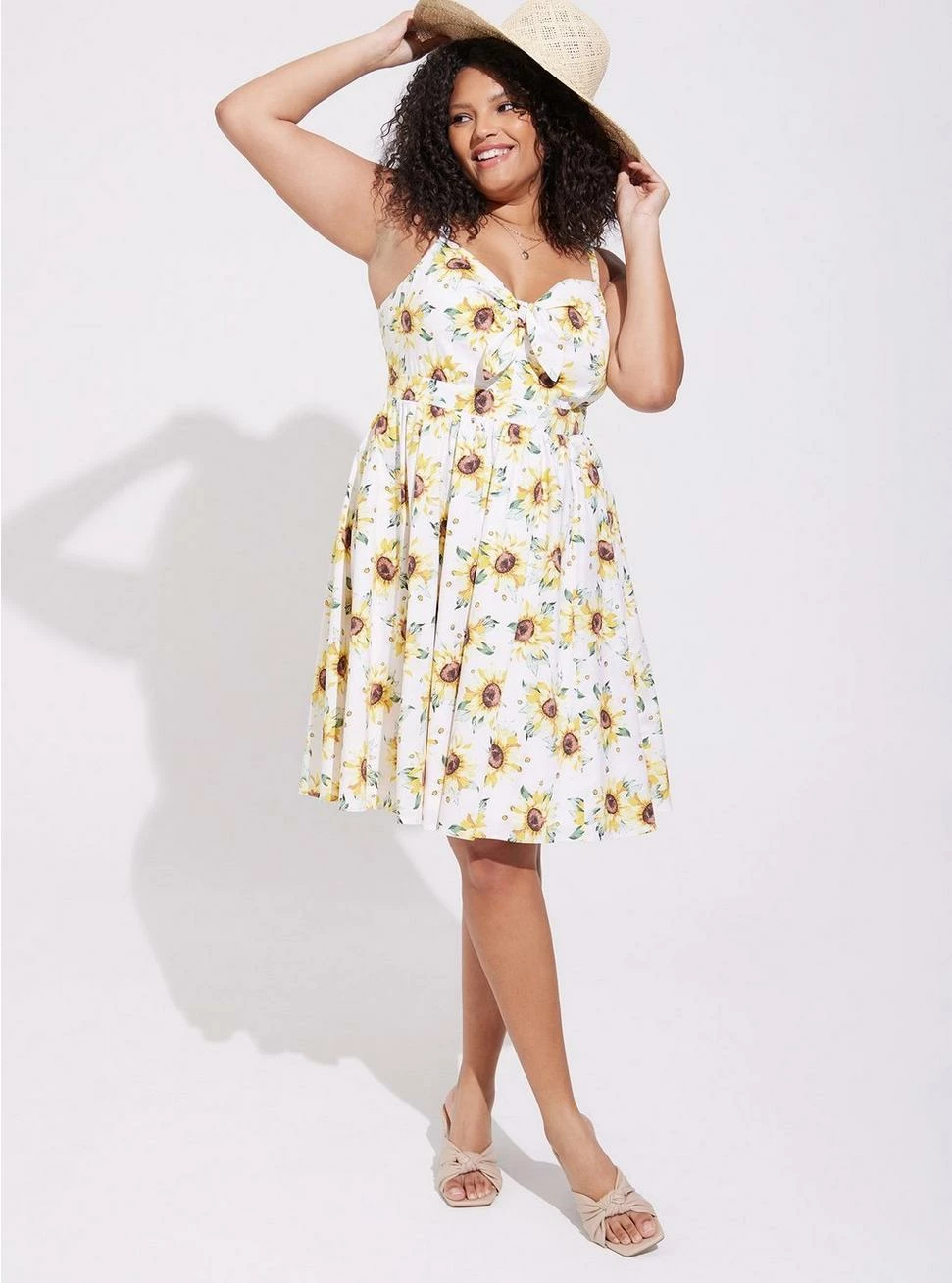 TORRID Mini Poplin Tie-Front Skater Dress