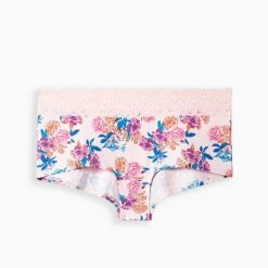 TORRID Cotton Mid-Rise Boyshort Lace Trim Panty