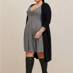 TORRID Mini Studio Knit Cinch Front Skater Dress