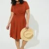 TORRID At The Knee Super Soft Drape Front Skater Dress