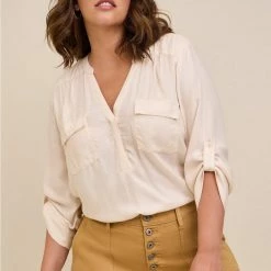 TORRID Harper Brushed Rayon Pullover 3/4 Sleeve Tunic Blouse