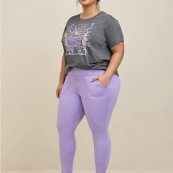 TORRID Super Soft Performance Jersey Full Length Active Legging With Patch Pocket
