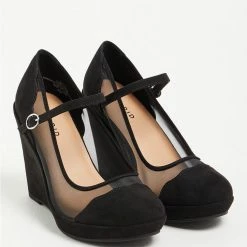 TORRID Platform Wedge - Black Faux Suede (WW)