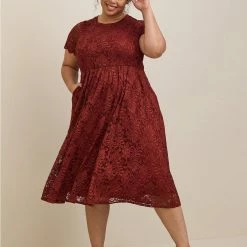 TORRID Midi Lace Fit And Flare Dress