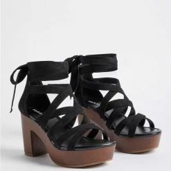 TORRID Ankle Wrap Wood Block Heel (WW)