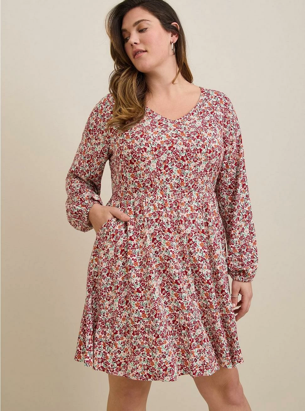 TORRID Voluminous Textured Stretch Rayon Mini Skater Dress - Image 2