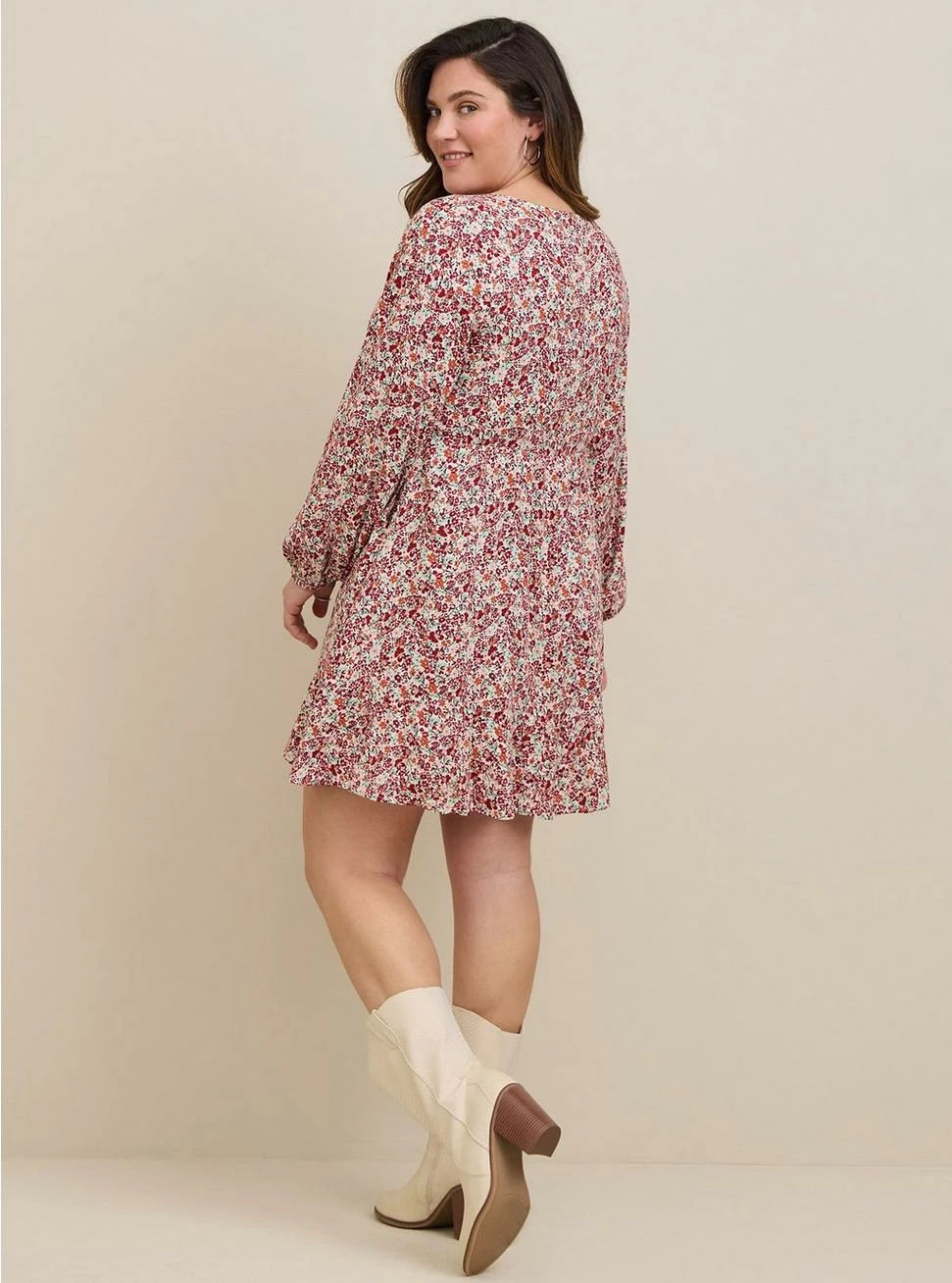 TORRID Voluminous Textured Stretch Rayon Mini Skater Dress - Image 3