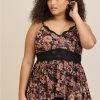 TORRID Gauze Babydoll Tank With Lace Inset Cami