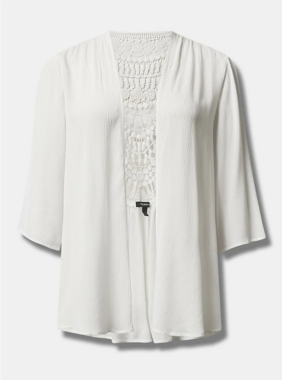 TORRID Gauze Crochet Inset Kimono - Image 5