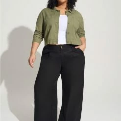 TORRID Wide Leg Studio Linen High-Rise Pant