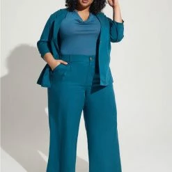 TORRID Wide Leg Studio Linen High-Rise Pant