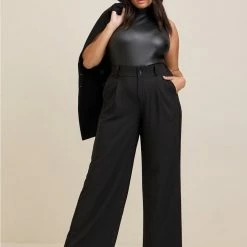 TORRID Wide Leg Stretch Crepe High-Rise Pant