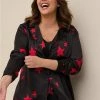 TORRID Dream Satin Button Through Long Sleeve Sleep Shirt