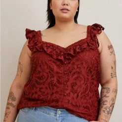 TORRID Lace Ruffle Short Sleeve Crop Top