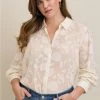 TORRID Madison Clip FLoral Chiffon Button Front Long Sleeve Shirt