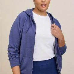 TORRID Classic Fit Super Soft Fleece Zip Up Raglan Hoodie