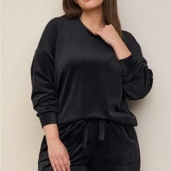 TORRID Velour Long Sleeve Relaxed Lounge Sweatshirt