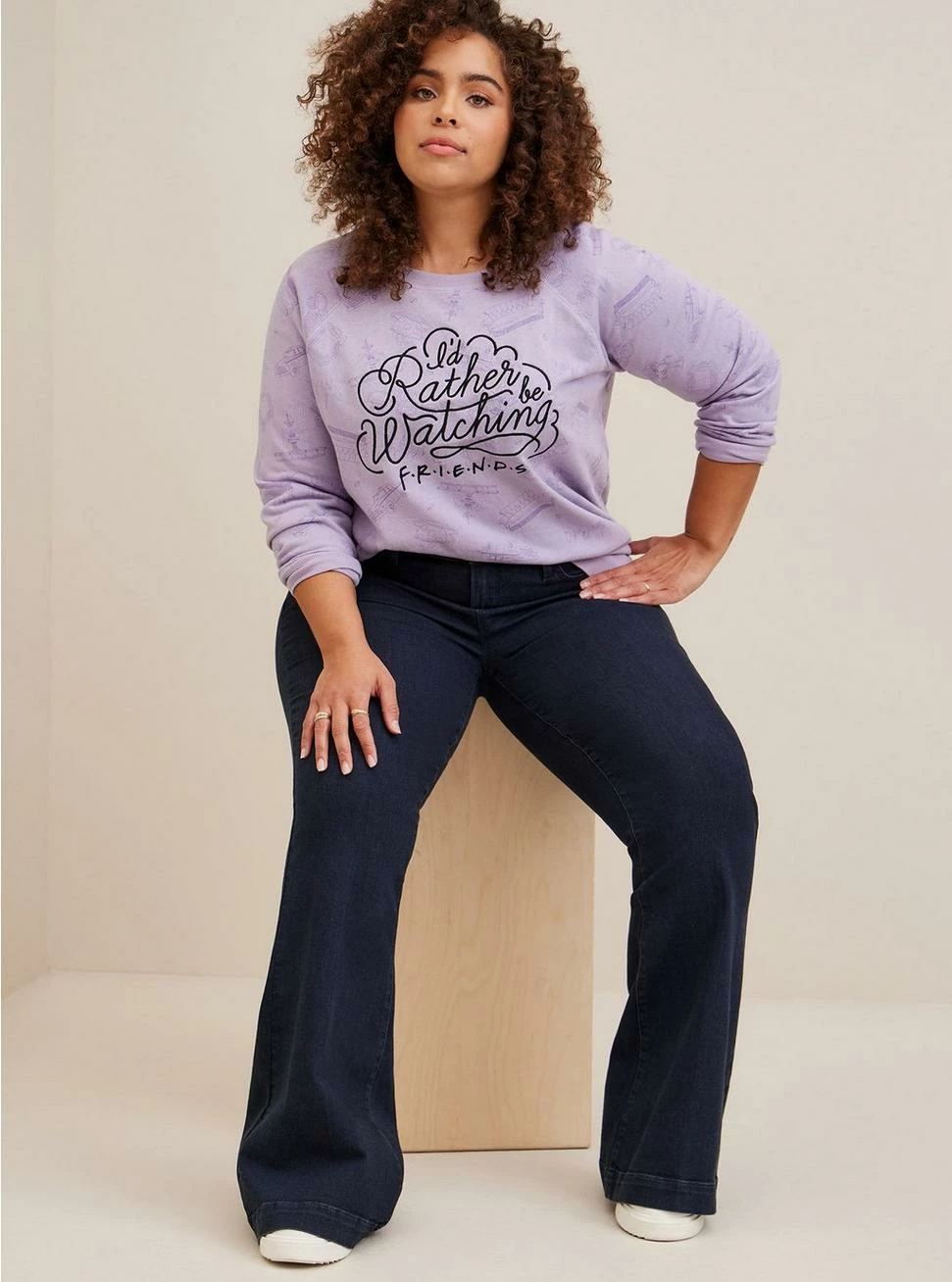 TORRID Warner Bros Friends Classic Fit Cozy Fleece Crew Neck Sweatshirt - Image 2