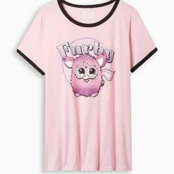 Null Furby Classic Fit Cotton Crew Neck Ringer Tee