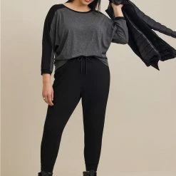 TORRID Super Soft Slub Striped Sleeve Dolman Top