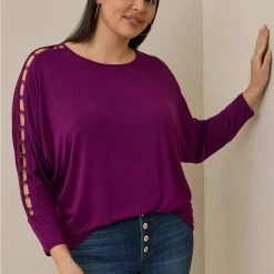 TORRID Super Soft O-Ring Sleeve Dolman Top