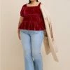 TORRID Babydoll Velvet Tiered Top