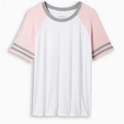 TORRID Classic Fit Super Soft Slub Crew Neck Varsity Raglan Tee