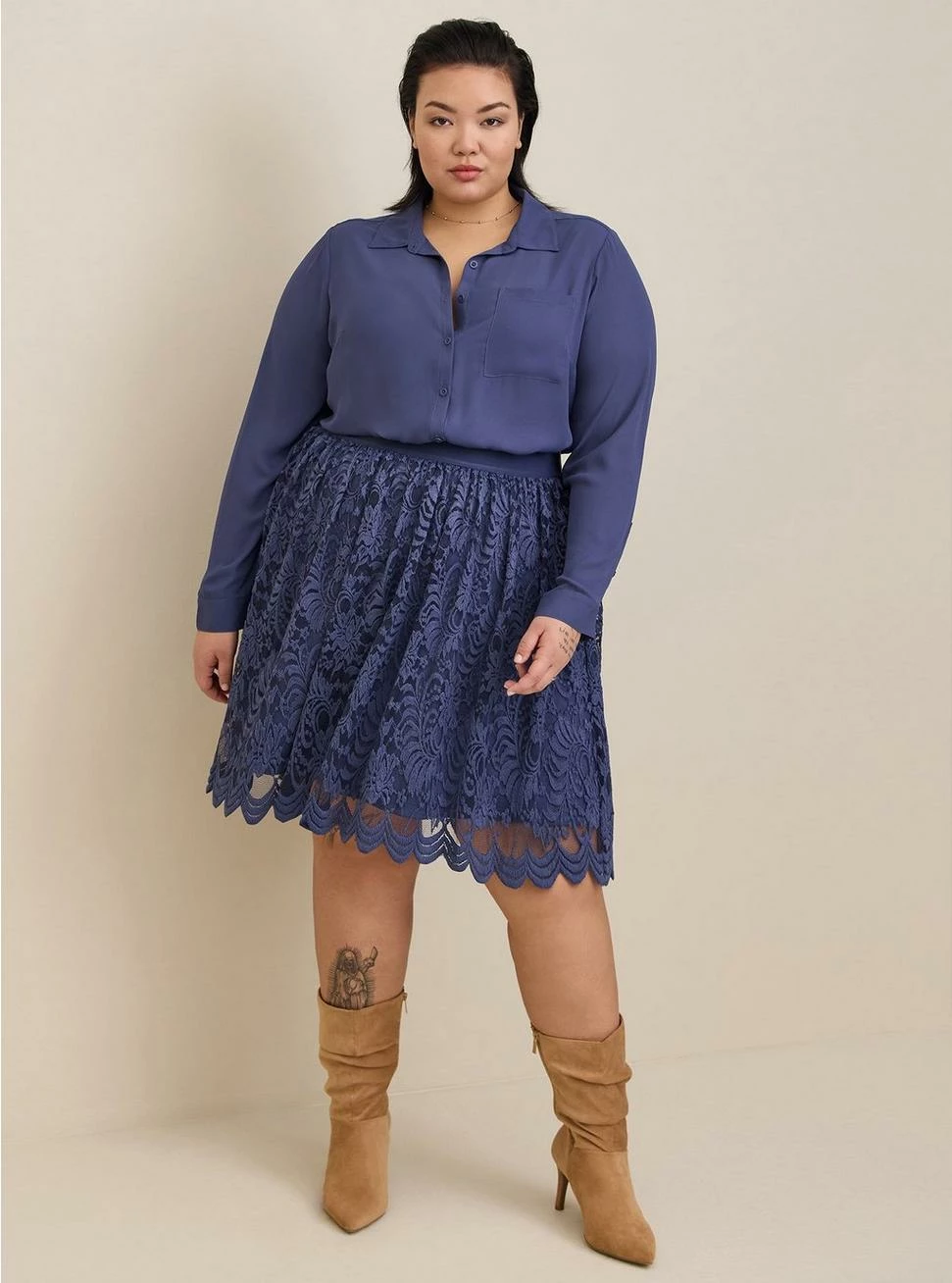 TORRID Lizzie Georgette Button-Up Long Sleeve Shirt - Image 2