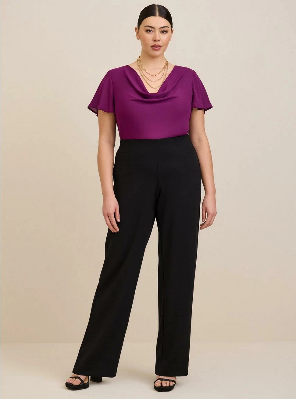 TORRID Georgette Cowl Neck Short Sleeve Blouse - Image 2