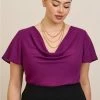 TORRID Georgette Cowl Neck Short Sleeve Blouse