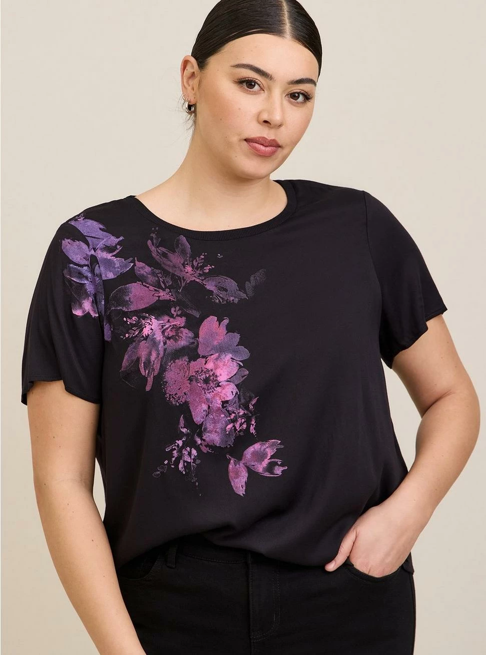 TORRID Abbey Soft Stretch Challis Top