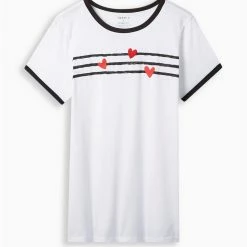 Null Floral Classic Fit Crew Neck Ringer Tee