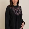 TORRID Crinkle Gauze Relaxed Embroidered Blouse