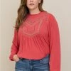 TORRID Crinkle Gauze Relaxed Embroidered Blouse