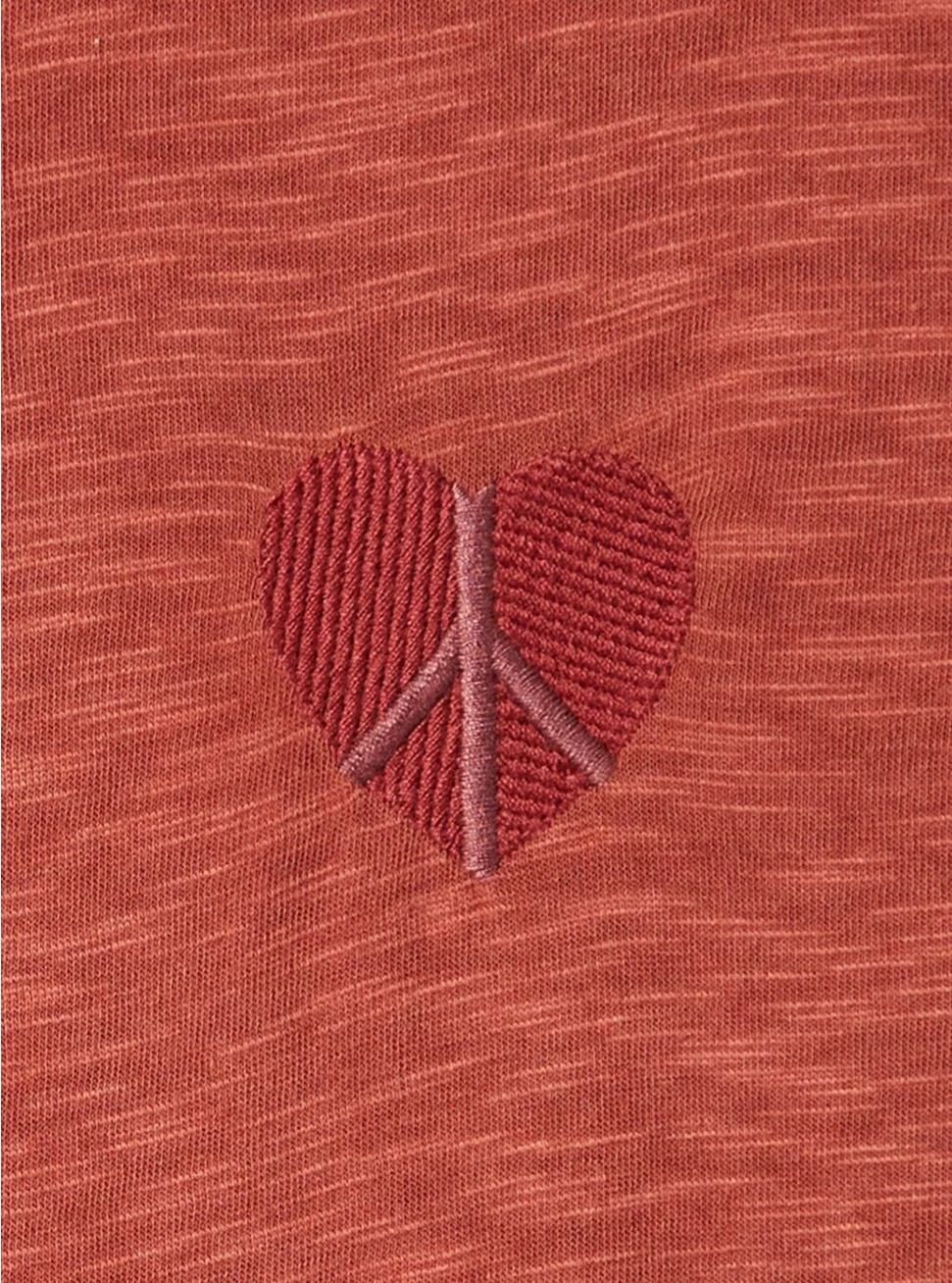 Null Peace Heart Vintage Crew Neck Embroidery Tee - Image 4