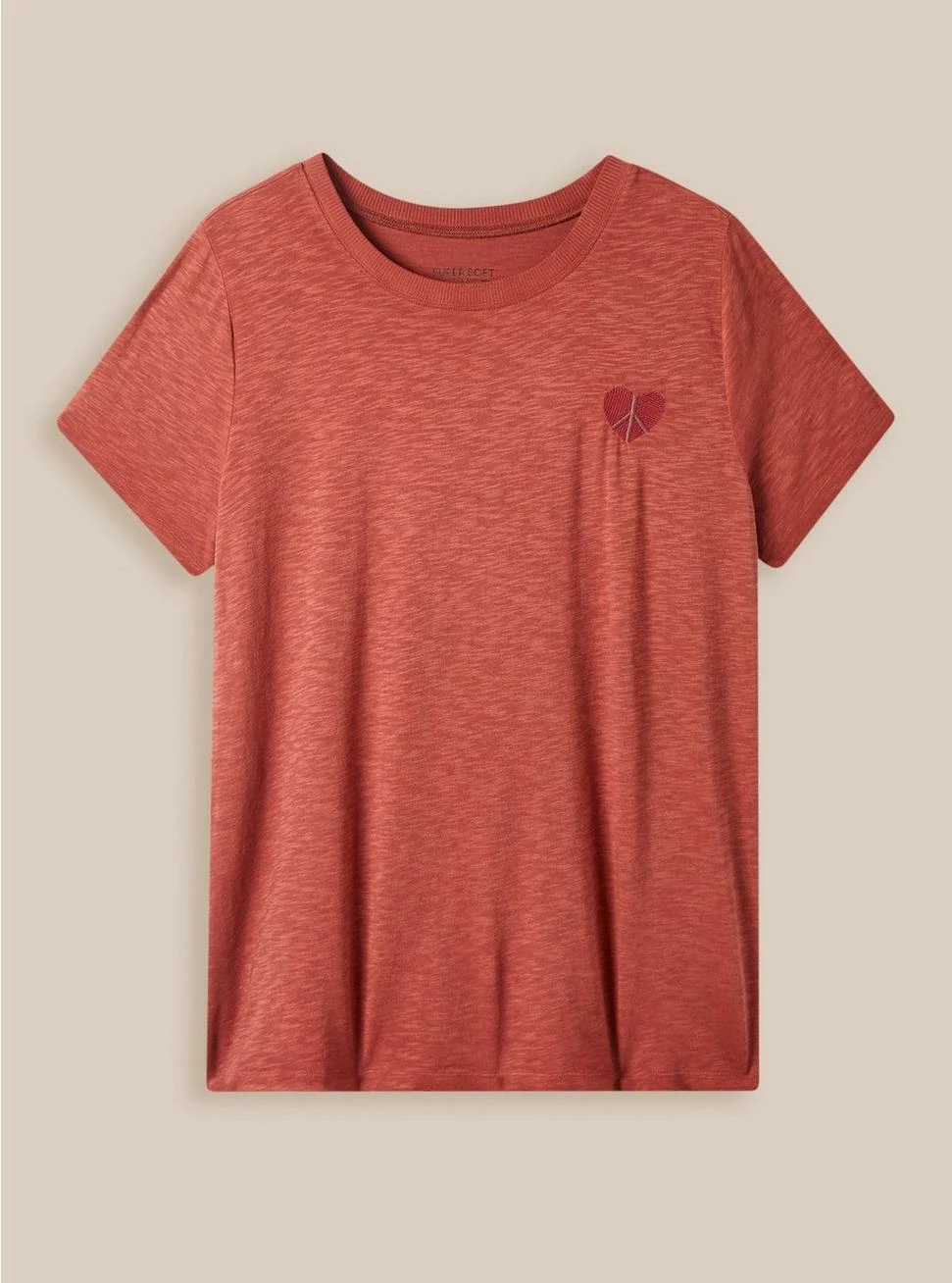 Null Peace Heart Vintage Crew Neck Embroidery Tee