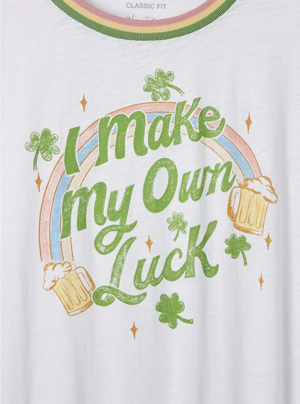Null My Own Luck Classic Fit Cotton Crew Neck Ringer Tee - Image 4