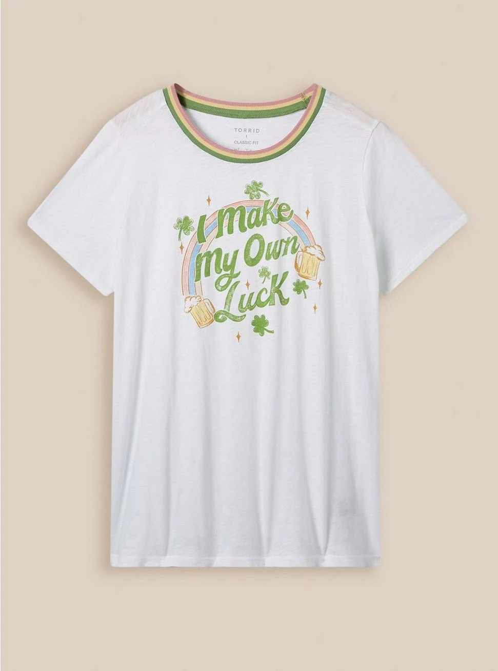 Null My Own Luck Classic Fit Cotton Crew Neck Ringer Tee