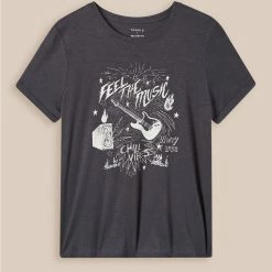 Null Music Relaxed Fit Heritage Slub Crew Neck Roll Sleeve Tee