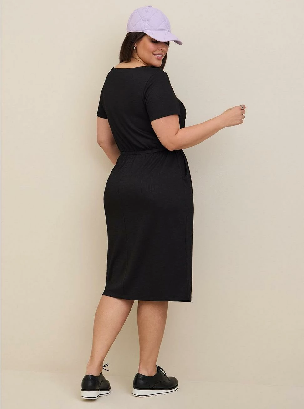 TORRID At The Knee Slub Rib Slit T-Shirt Dress - Image 3