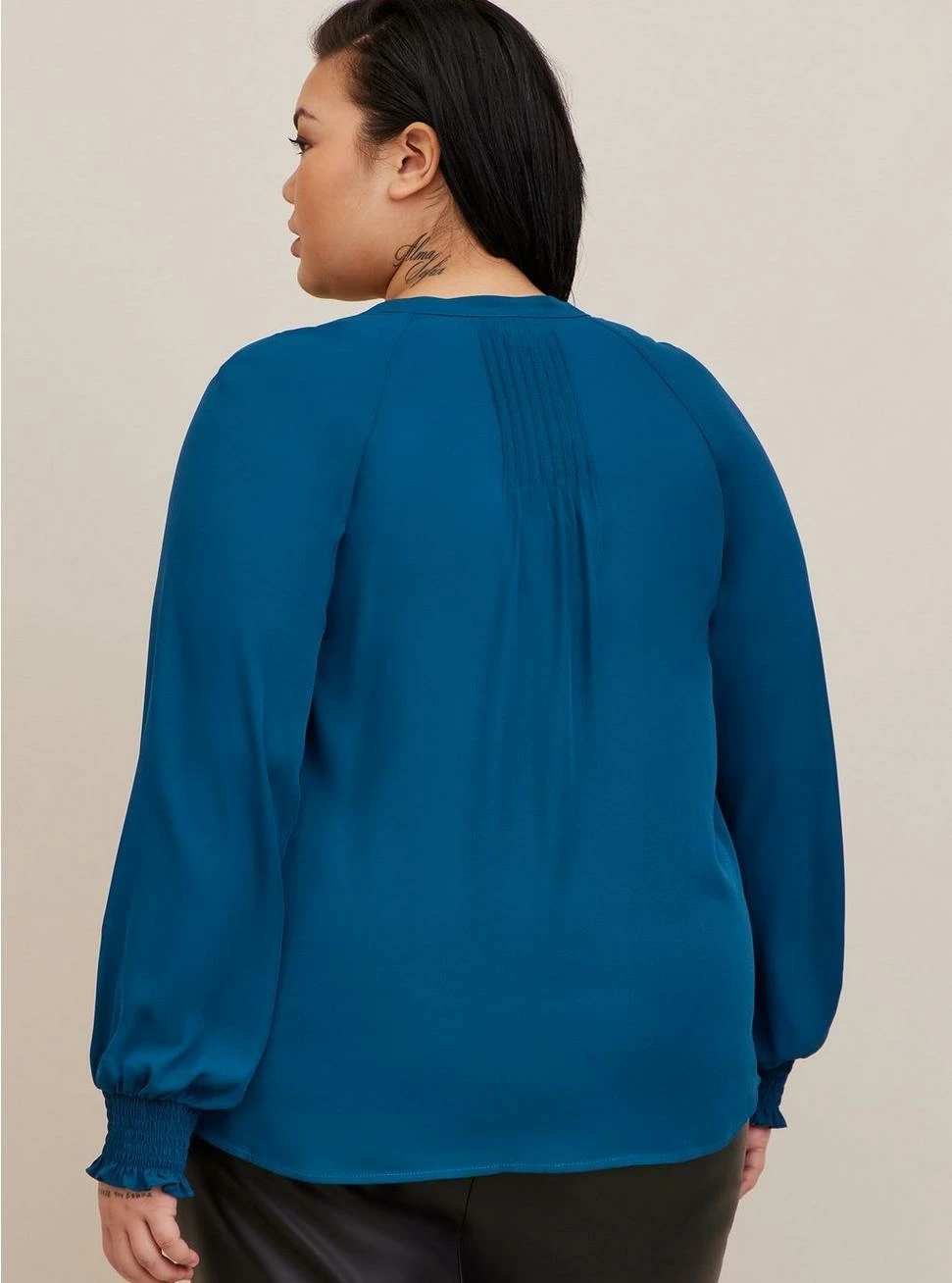 TORRID Georgette Smocked Blouson Sleeve Blouse - Image 3