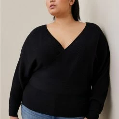 TORRID Ribbed Pullover Surplice Sweater