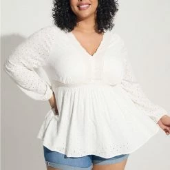 TORRID Babydoll Eyelet Top