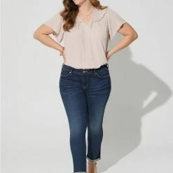 TORRID Gauze Smocked Yoke Ruffle Top