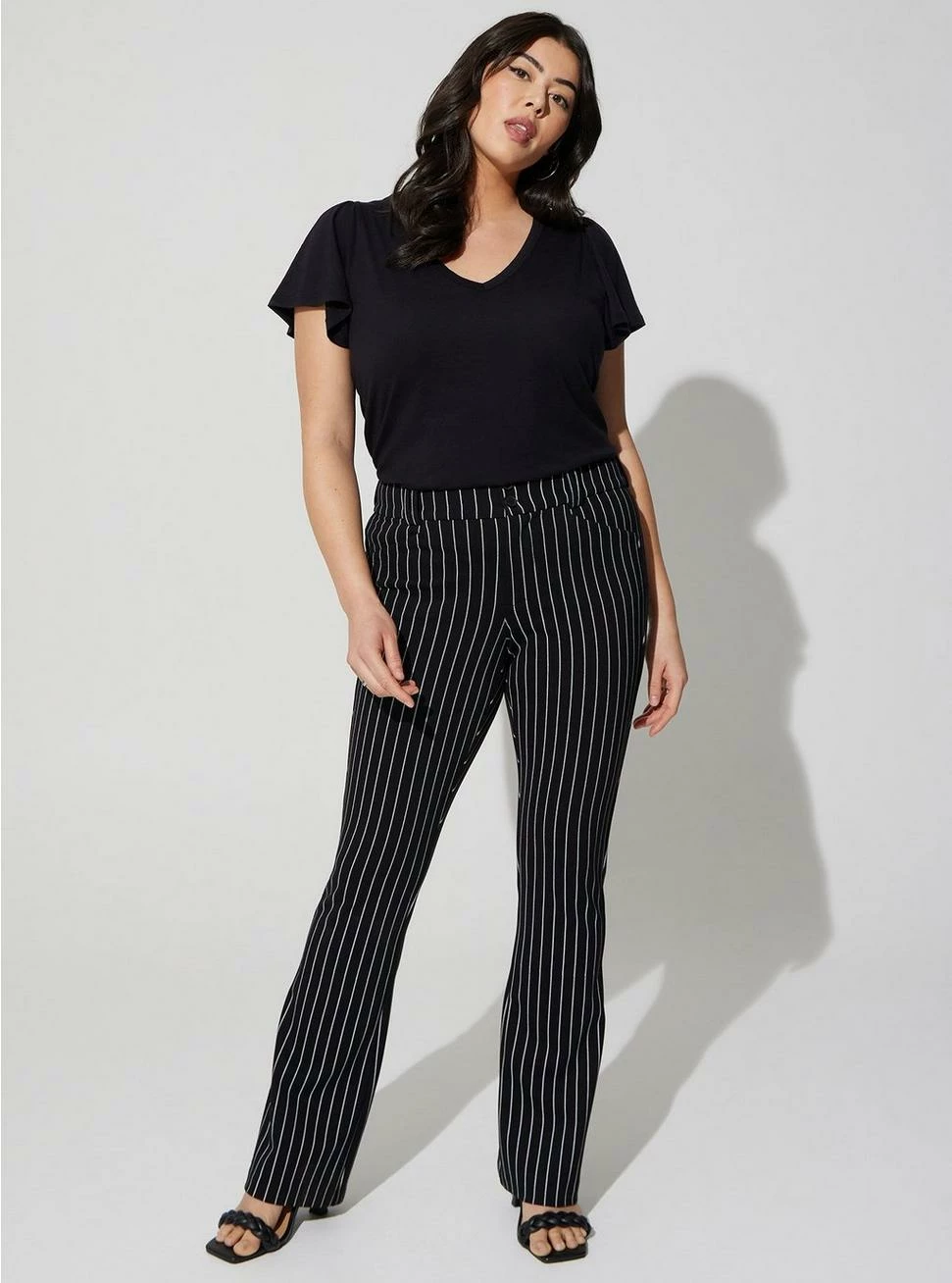 TORRID Girlfriend Signature Jersey V-Neck Flutter Sleeve Tee - Image 2